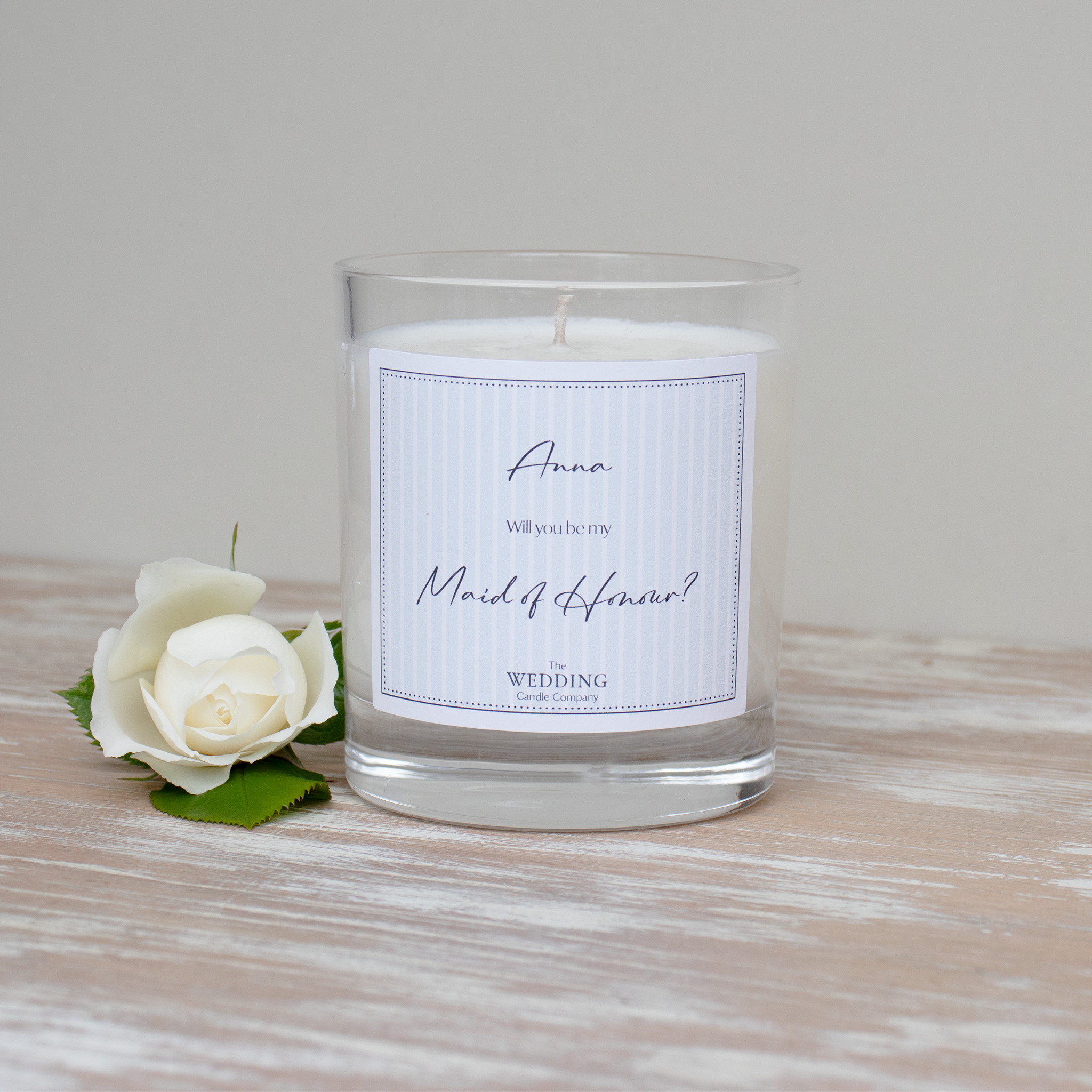 Personalised Maid of Honour gift, wedding candle. The Wedding Candle Company
