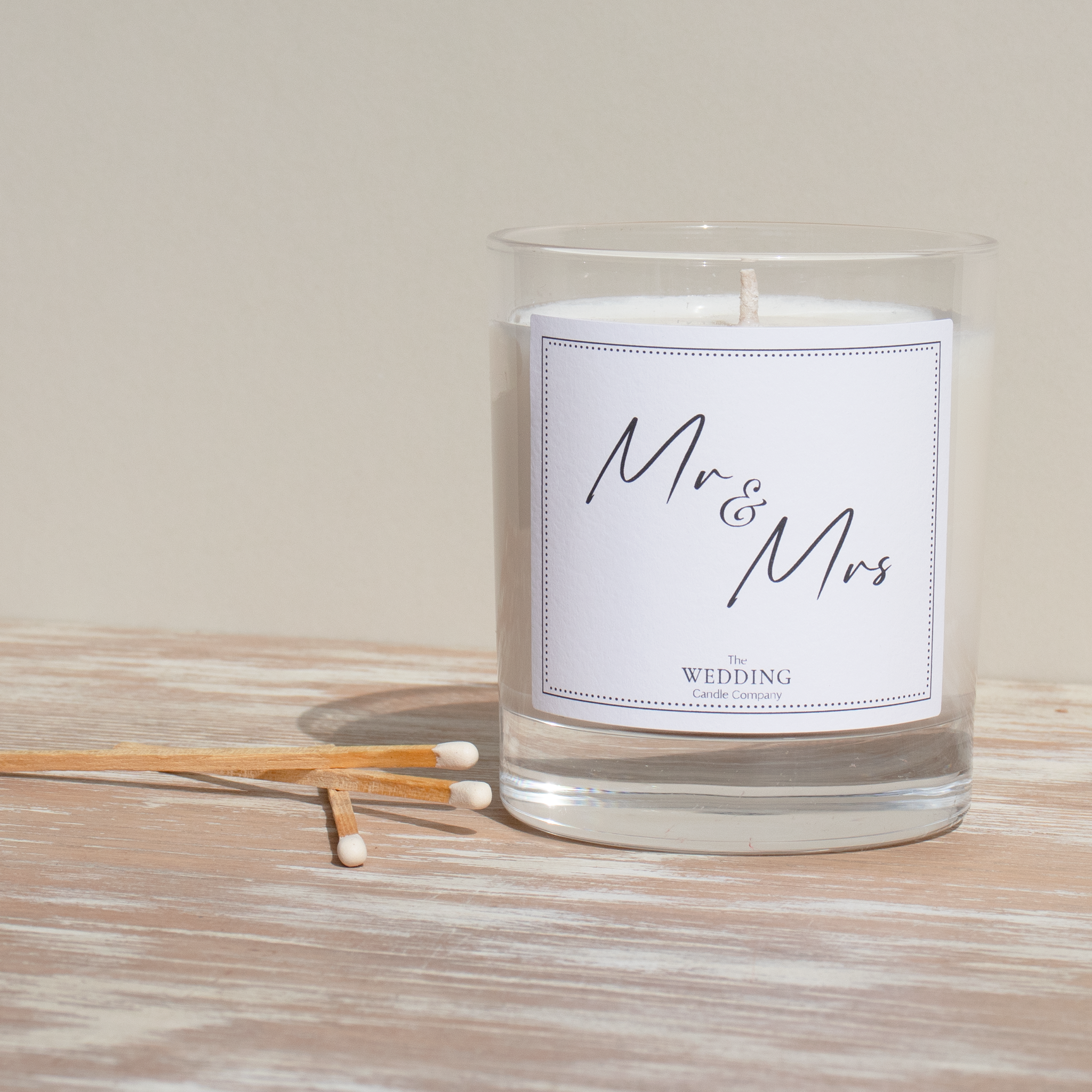 Mr & Mr Wedding Day Candle. Personalised wedding gift. The Wedding Candle Company.