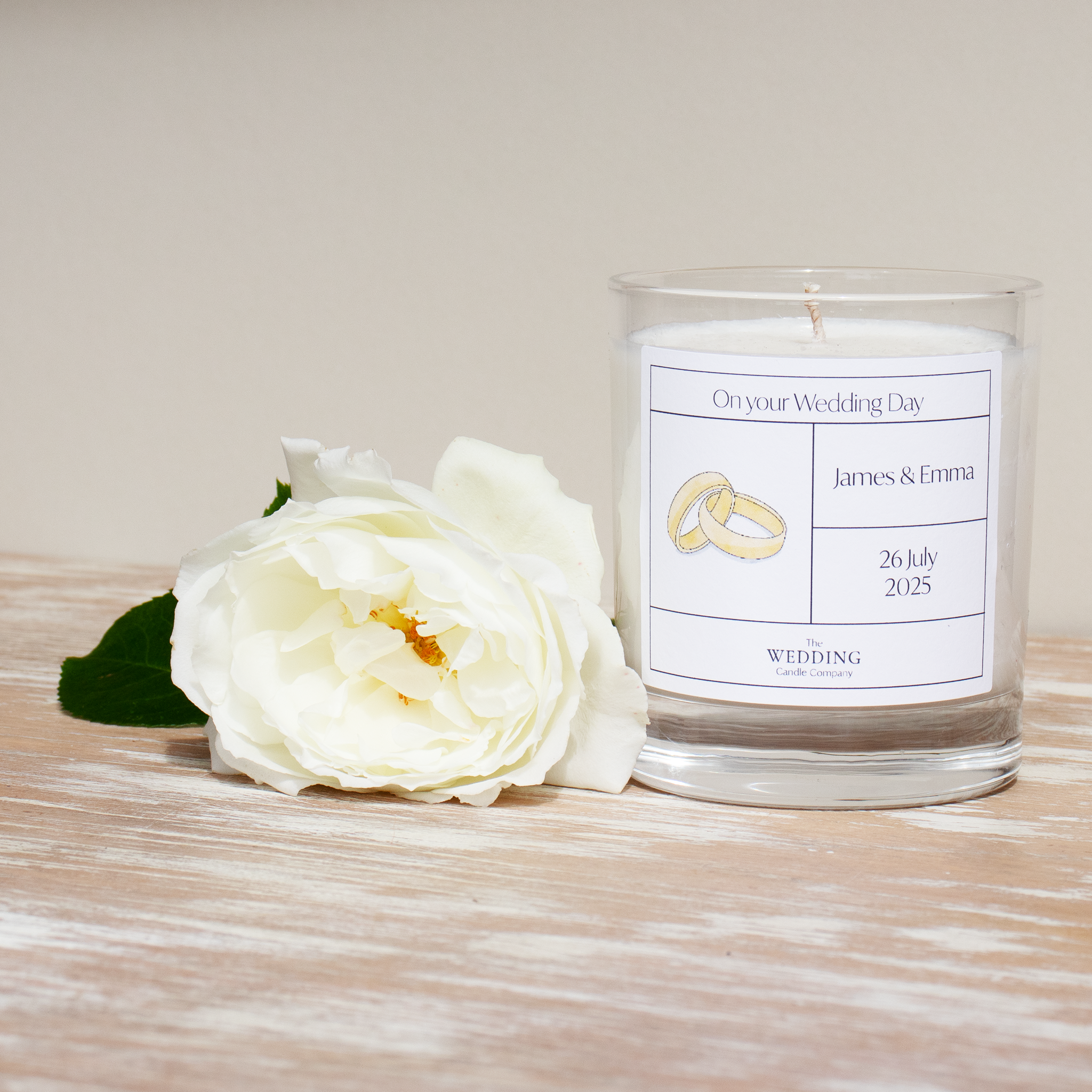 Mr & Mr Wedding Day Candle. Personalised wedding gift. The Wedding Candle Company.