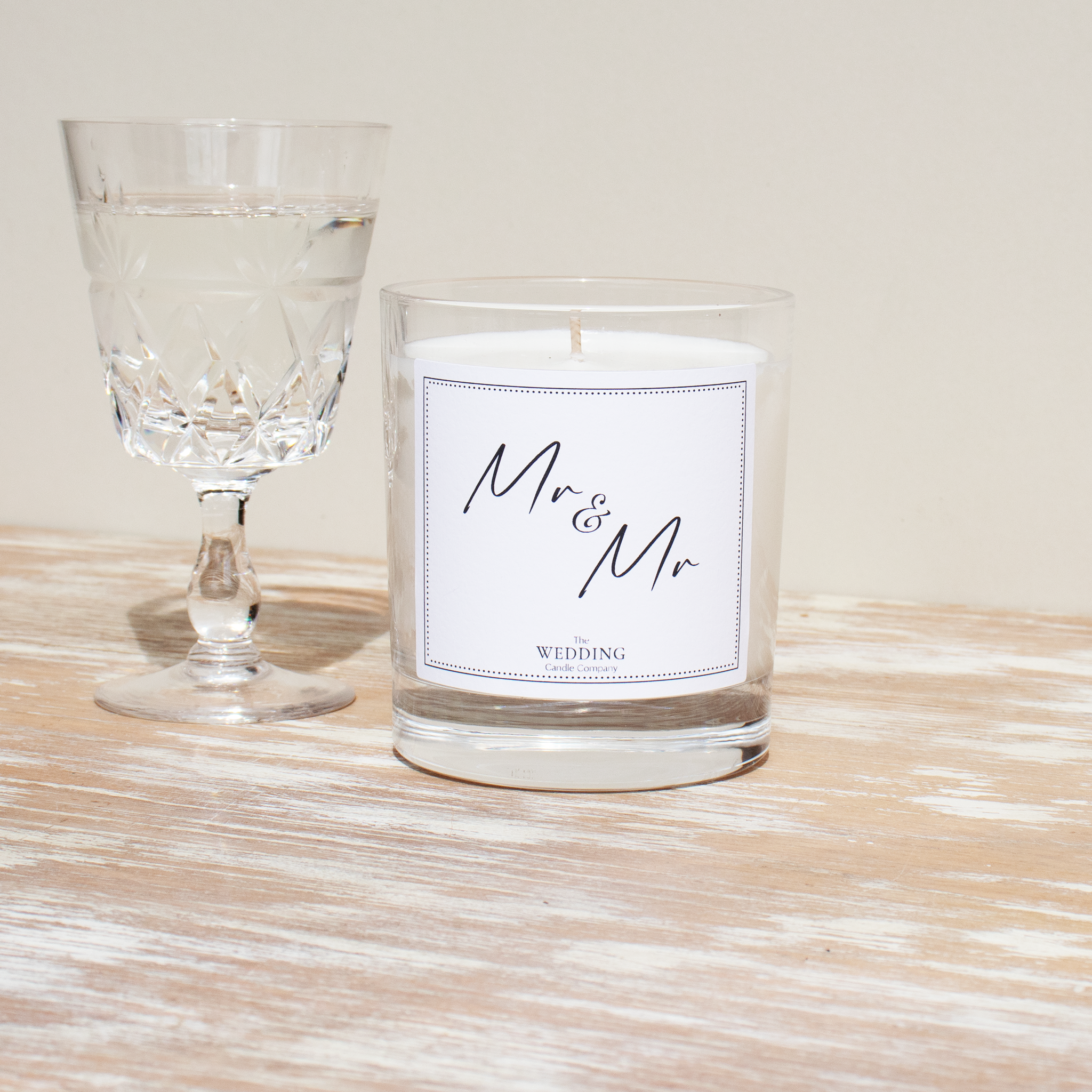 Mr & Mr Wedding Day Candle. Personalised wedding gift. The Wedding Candle Company. 
