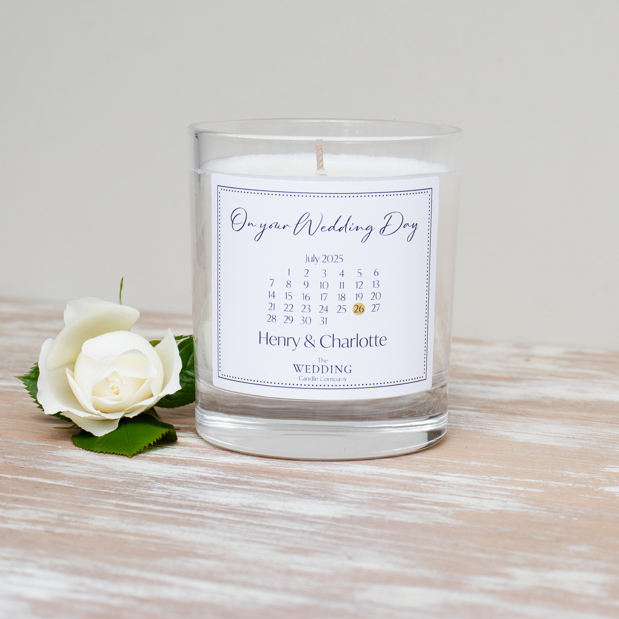 Wedding Day Candle. Personalised wedding gift. The Wedding Candle Company. 